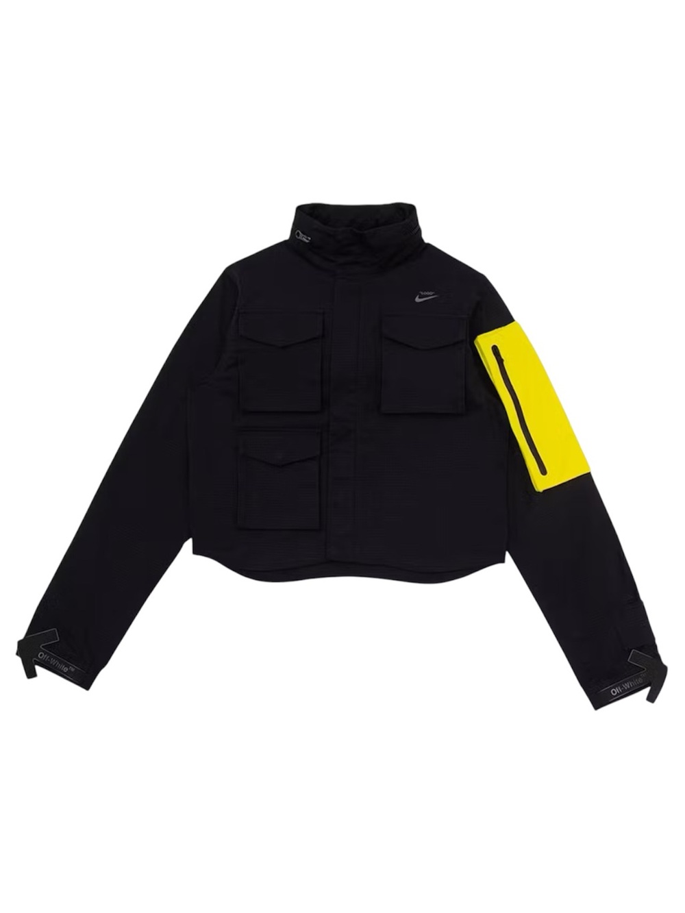 OFF-WHITE X NIKE WOMEN'S RUNNING JACKET BLACK/YELLOW IN SZ XS - PLS READ!